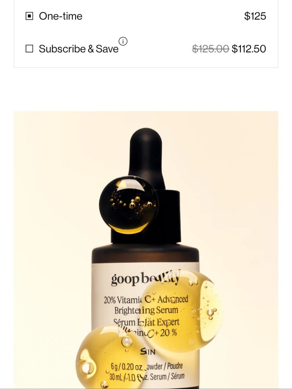 goopbeauty 20% Vitamin C + Advanced Brightening Serum box - Picture 3 of 8